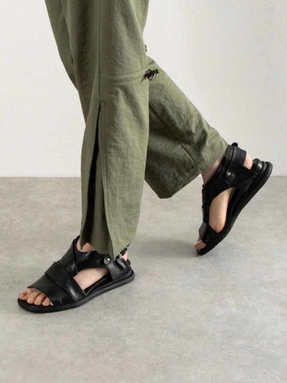 All Black Footwear Cross and Babs Softy sandals, size 37/7